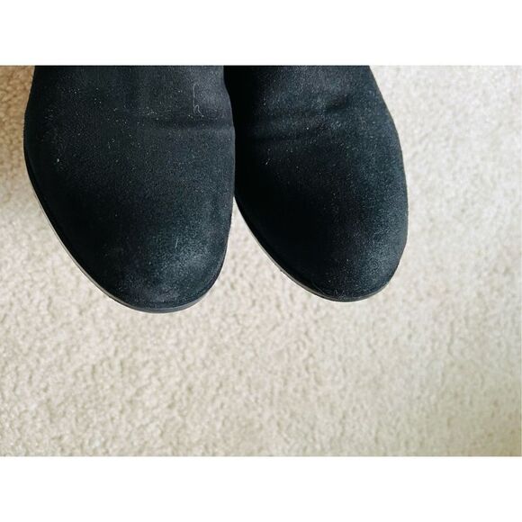 STUART WEITZMAN black Sidetrack suede wedge ANKLE BOOTS sz 8.5 - Picture 7 of 9